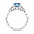 18ct White Gold Aquamarine Diamond Three Stone Ring 58660AQ Image 3