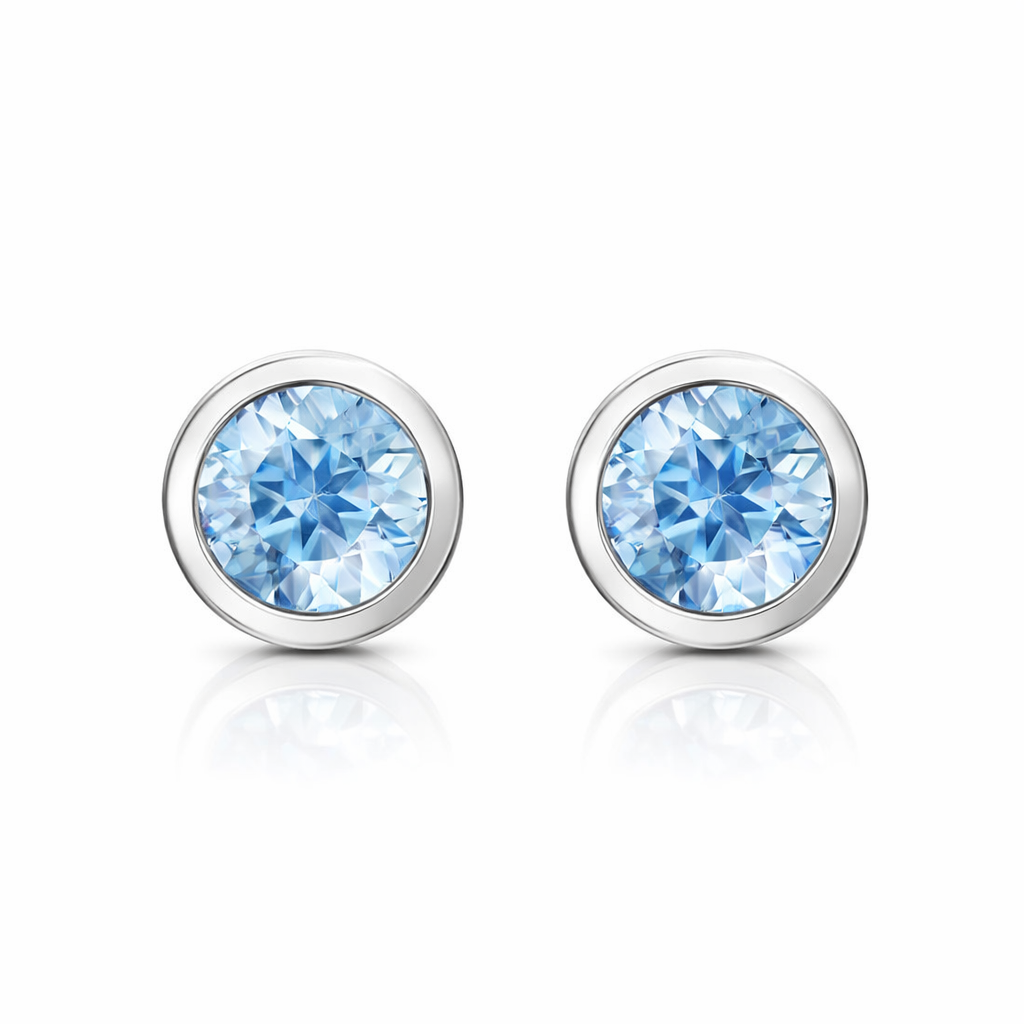 18ct White Gold Aquamarine Stud Earrings 53057AQ Image 1