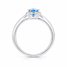 18ct White Gold Blue Topaz Diamond Pear Cut Halo Ring RW-1644-BT Image 3