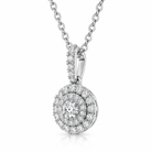 18ct White Gold Diamond Round Cluster Pendant - Image 2