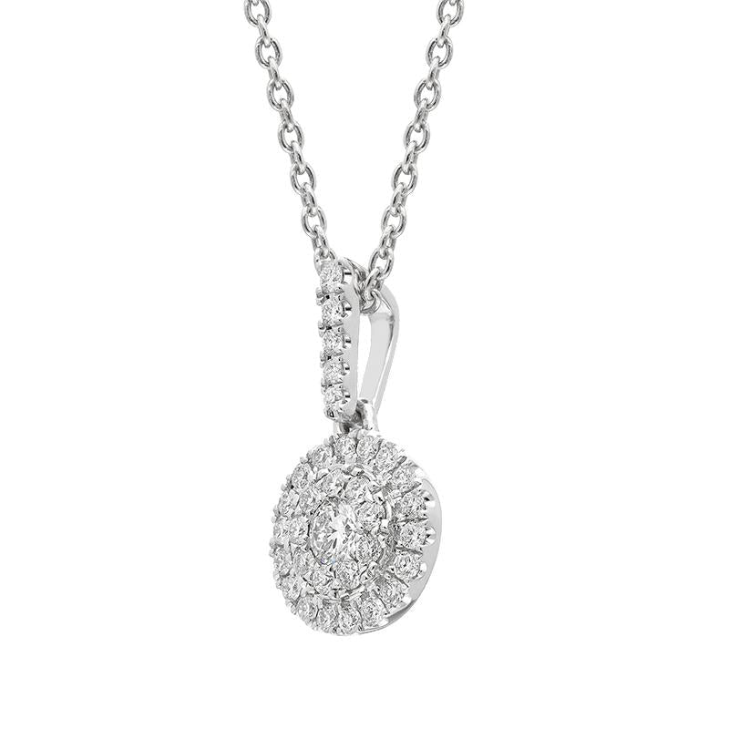 18ct White Gold Diamond Round Cluster Pendant P00006 Image 2