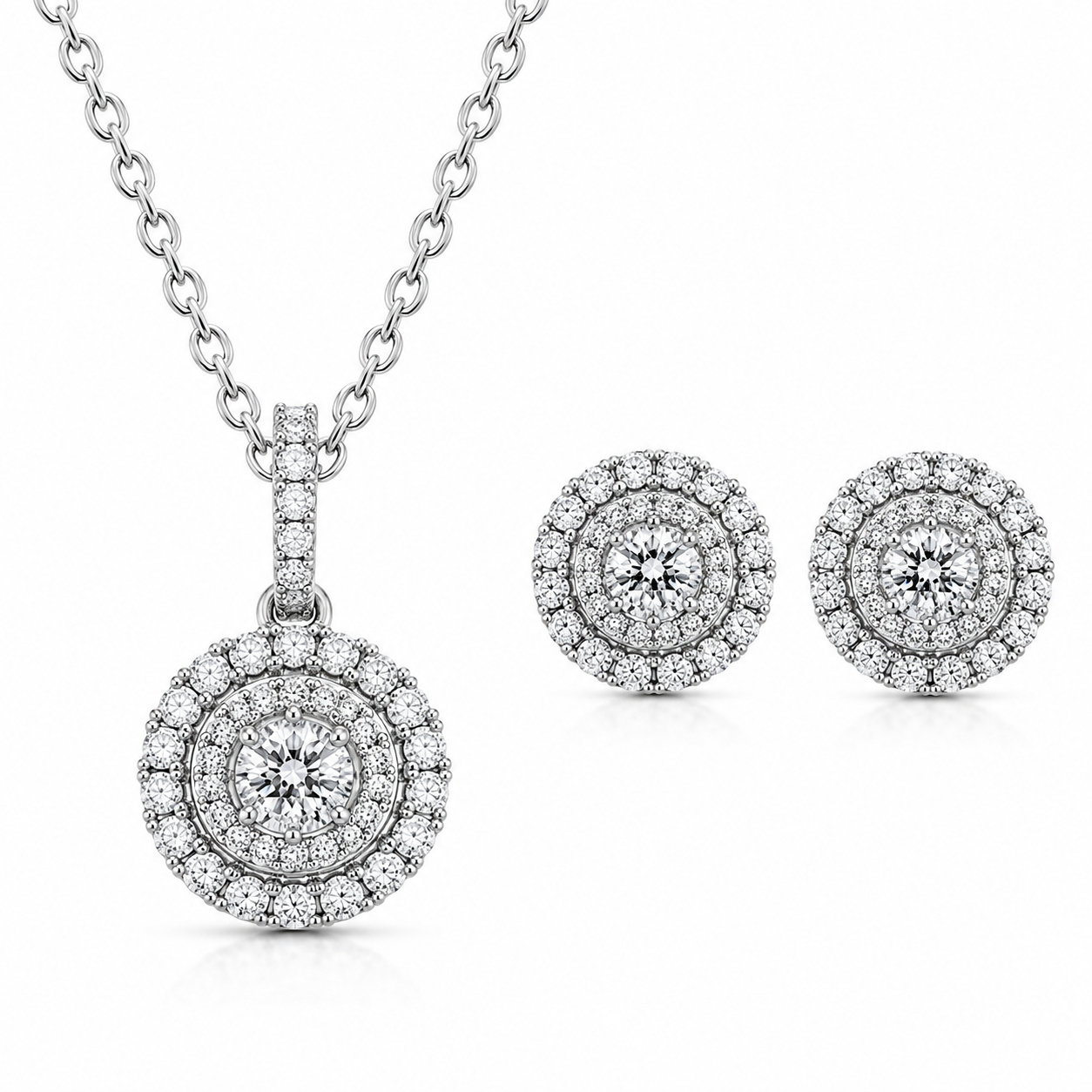 18ct White Gold Diamond Two-Piece Jewellery Gift Set