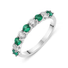 18ct White Gold Emerald and Diamond Half Eternity Ring SNT-097 Image 1