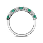 18ct White Gold Emerald and Diamond Half Eternity Ring SNT-097 Image 2