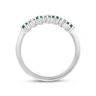 18ct White Gold Emerald Diamond Half Eternity Ring 41220 Image 3