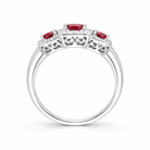 18ct White Gold Ruby Diamond Claw Set Triple Cluster Ring D1390 Image 3