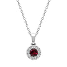 18ct White Gold Ruby Diamond Cluster Pendant P00011R Image 1