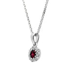 18ct White Gold Ruby Diamond Cluster Pendant P00011R Image 2