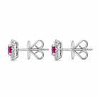 18ct White Gold Ruby Diamond Cluster Star Stud Earrings 39736 Image 2