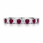 18ct White Gold Ruby Diamond Half Eternity Ring 36265 Image 2