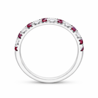 18ct White Gold Ruby Diamond Half Eternity Ring 36265 Image 3