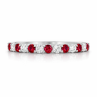 18ct White Gold Ruby Diamond Half Eternity Ring G43 Image 2
