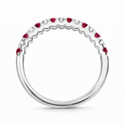 18ct White Gold Ruby Diamond Half Eternity Ring G43 Image 3