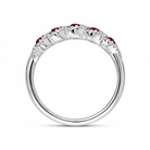 18ct White Gold Ruby Diamond Marquise Half Eternity Ring D391 Image 3
