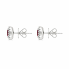 18ct White Gold Ruby Diamond Oval Cluster Earrings 36847F3 Image 2