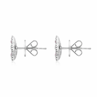 18ct White Gold Ruby Diamond Pear Cluster Flower Stud Earrings H530 Image 2