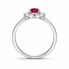 18ct White Gold Ruby Diamond Pear Cut Three Stone Ring J452 Image 2