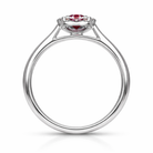 18ct White Gold Ruby Diamond Round Halo Ring G30 Image 3