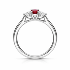 18ct White Gold Ruby Diamond Trilogy Ring DMN-1454 Image 2