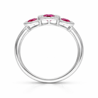 18ct White Gold Ruby Diamond Triple Pave Cluster Ring D138 Image 3