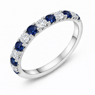 18ct White Gold Sapphire Diamond Half Eternity Ring 26265 Image 1