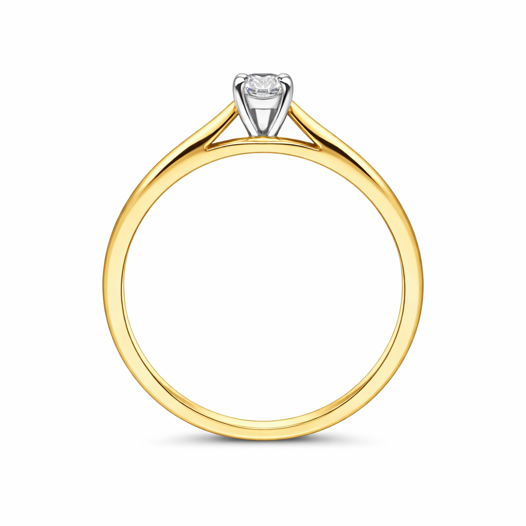 18ct Yellow Gold 0.15ct Brilliant Cut Diamond Solitaire Ring DMN-2144 Image 2