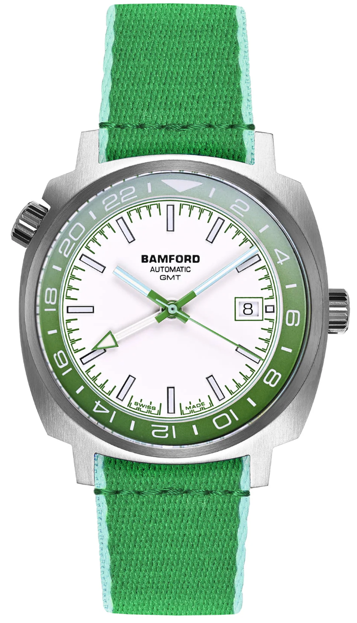 Bamford Summer GMT Seafoam Green &amp; Jungle Green Watch GMT-8