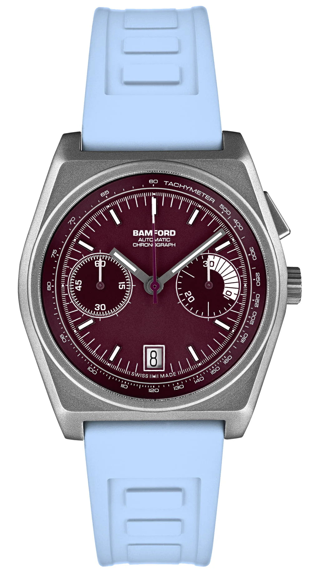 Bamford Titanium B347 Claret and White Watch