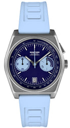 Bamford Titanium B347 Navy Blue and Aqua Blue Watch