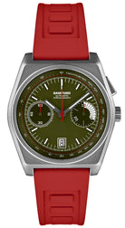 Bamford Titanium B347 Winter Green and Red Watch