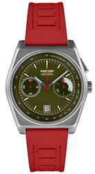 Bamford Titanium B347 Winter Green and Red Watch