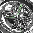 CIGA Design Racing Inspired Vector Carbon Skeleton Watch Skeleton Dial Macro Close Up