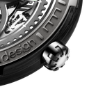 CIGA Design Racing Inspired Vector Carbon Skeleton Watch Bezel and Carbon Case Detail Close Up