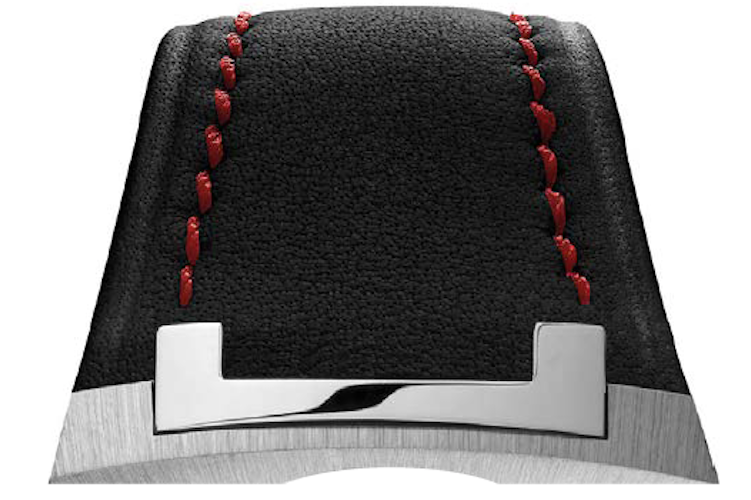 Czapek Strap Antarctique Passage de Drake Leather Black Red Stitch