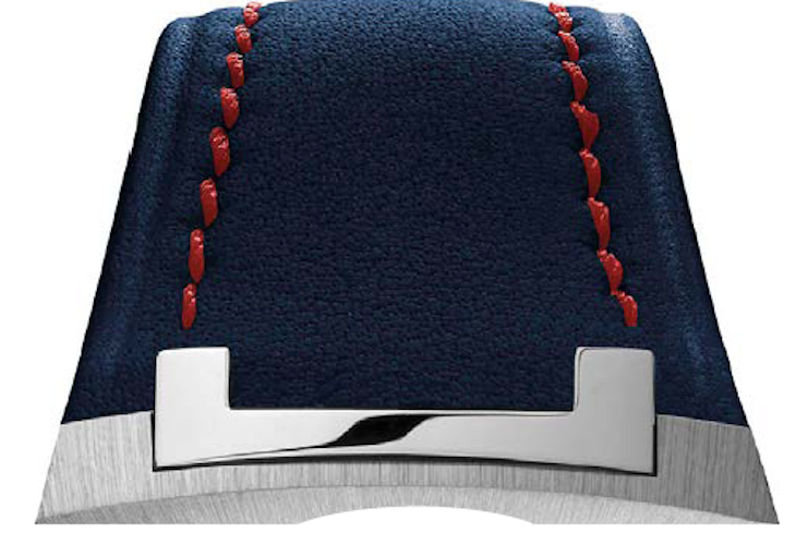 Czapek Strap Antarctique Passage de Drake Leather Blue Red Stitch