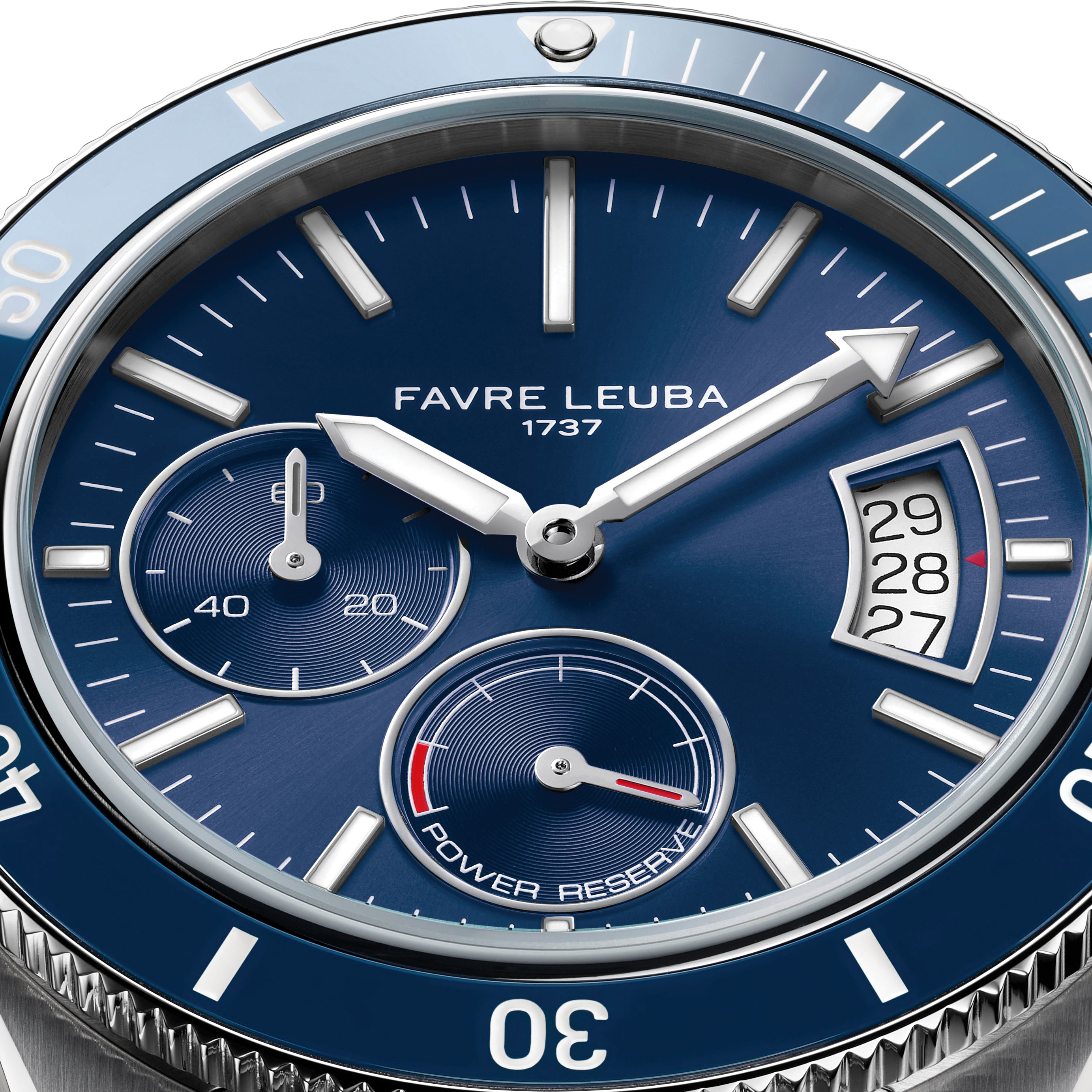 Favre Leuba Deep Raider Power Reserve Watch 00.20310.109.02.200 Dial Close Up