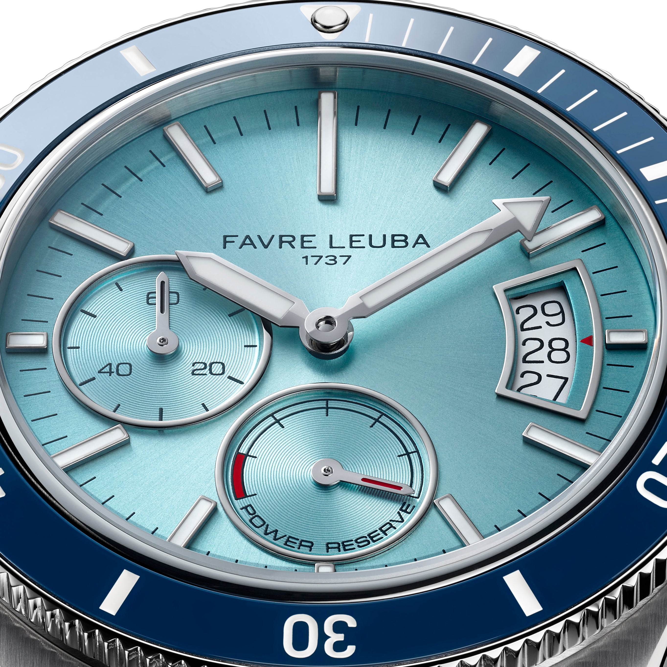 Favre Leuba Deep Raider Power Reserve Watch 00.20310.109.04.200 Dial Close Up