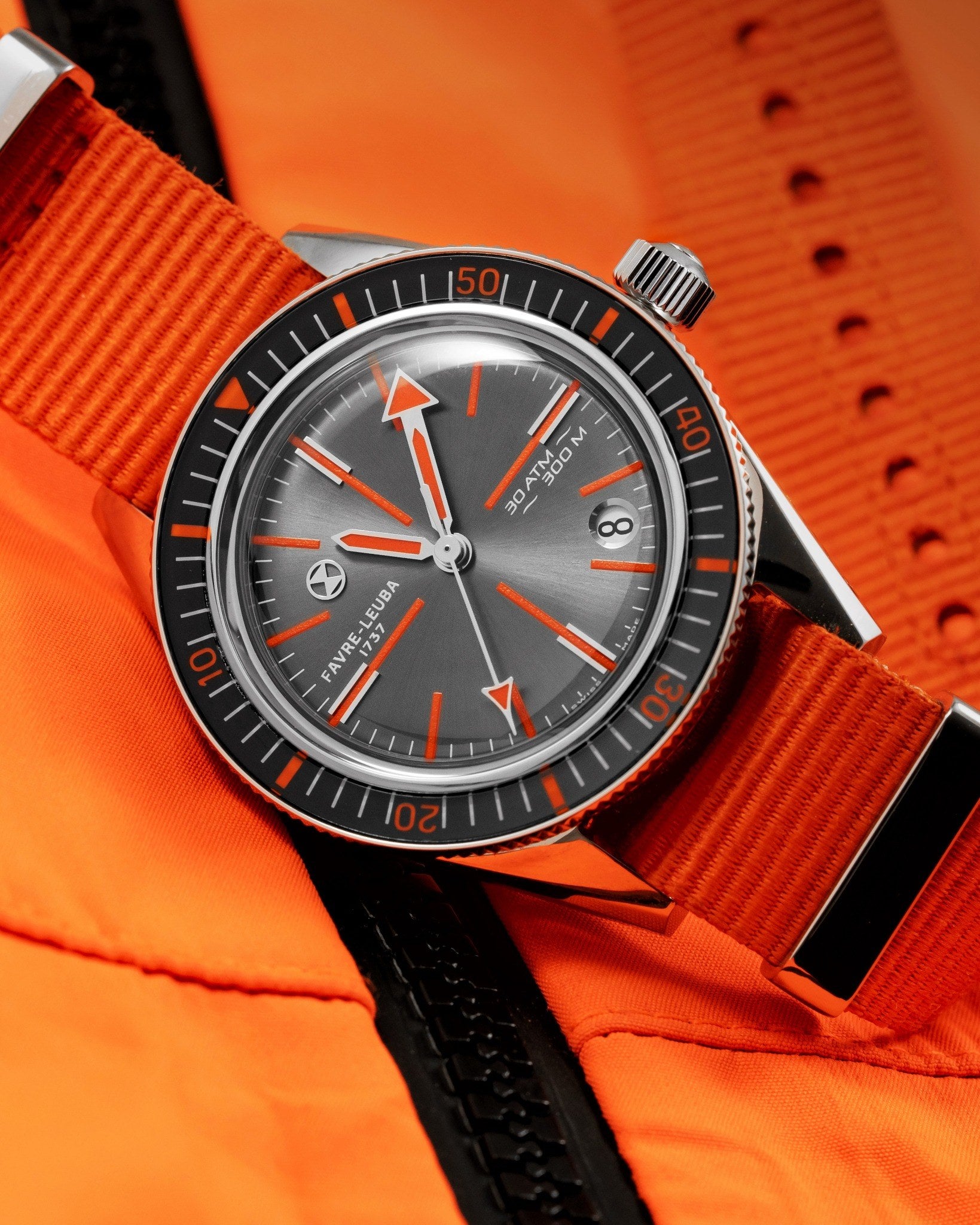 Favre Leuba Deep Raider Revival Watch 00.20307.100.09.200 Watch and Strap Flat Lay