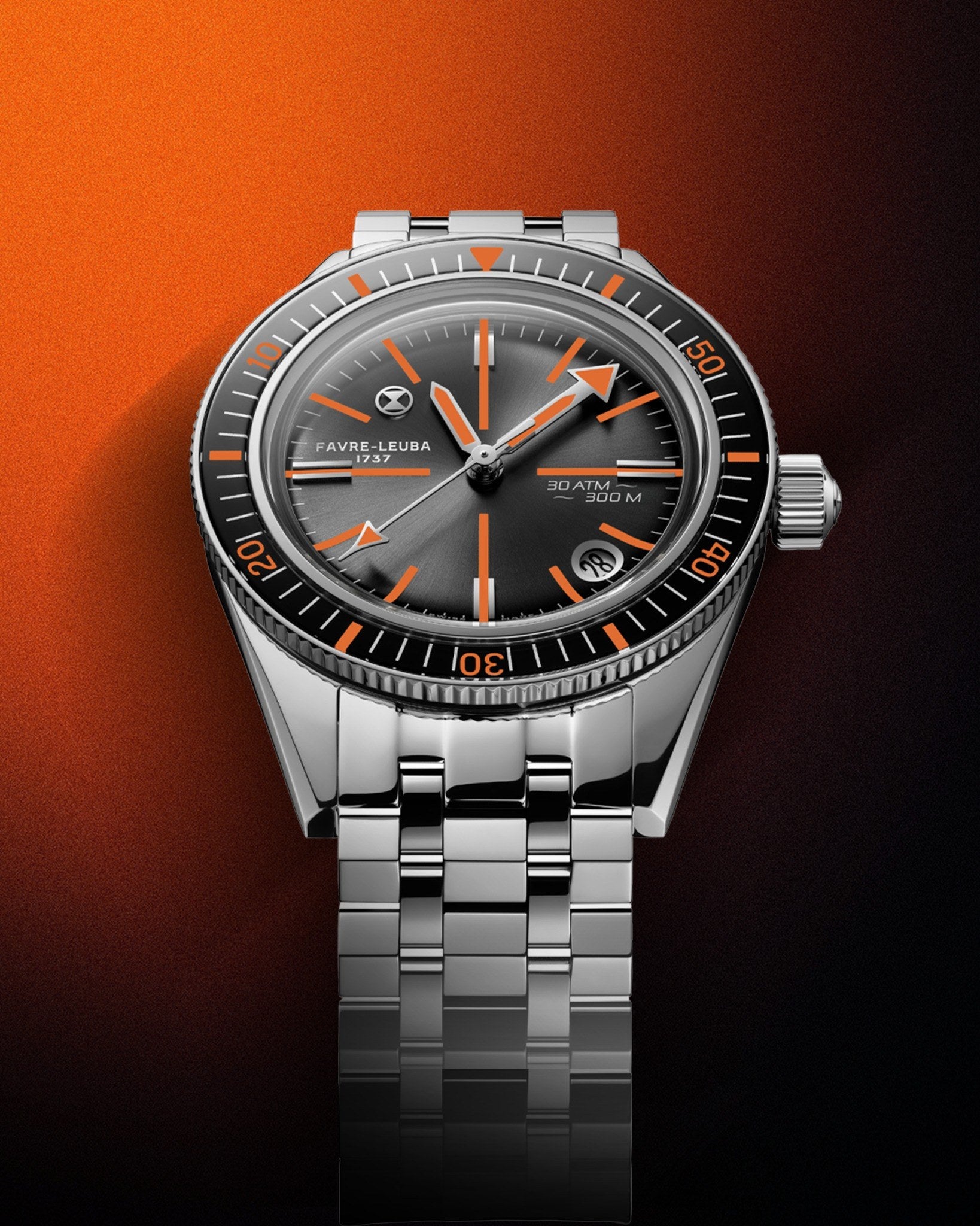 Favre Leuba Deep Raider Revival Watch 00.20307.100.09.200 Orange Strap Lifestyle Close Up