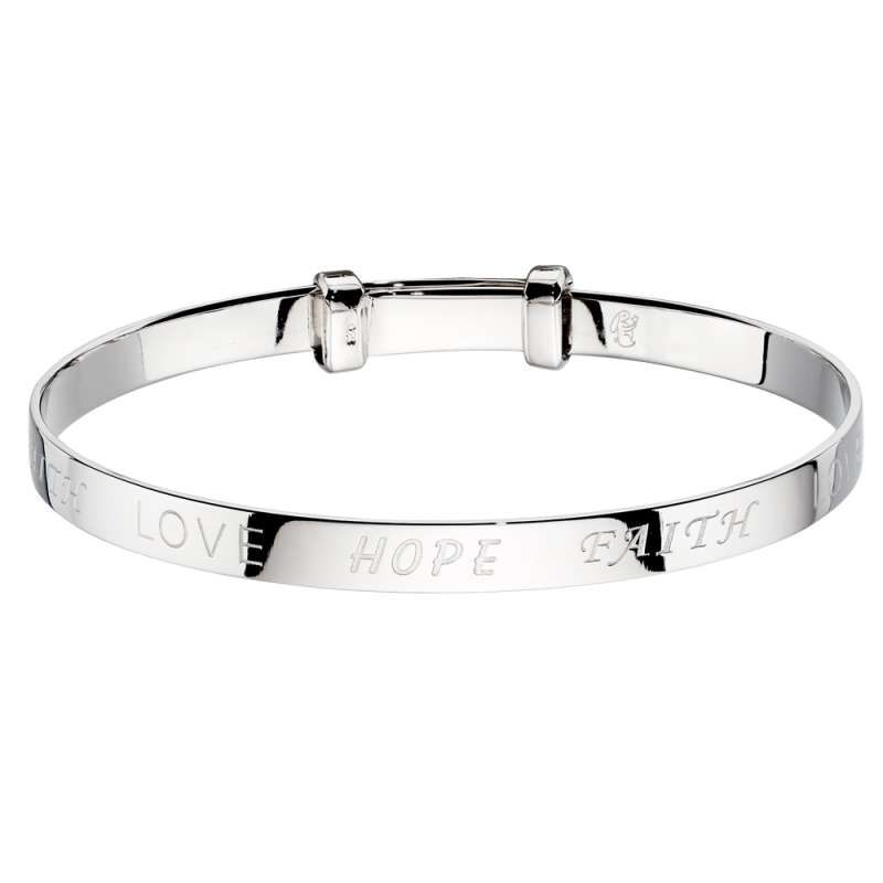 Little Star Sterling Silver Faith Baby Bangle LSB0026
