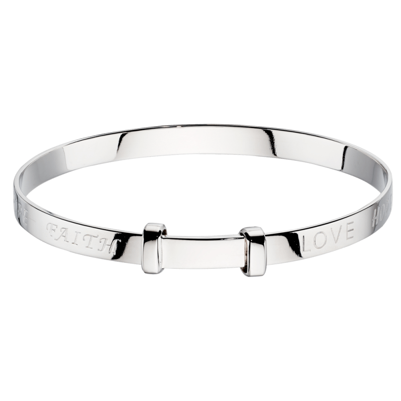 Little Star Sterling Silver Faith Baby Bangle LSB0026