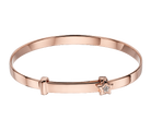 Little Star Gracie Rose Gold Plated Sterling Silver Diamond Star Christening Bangle LSB0102