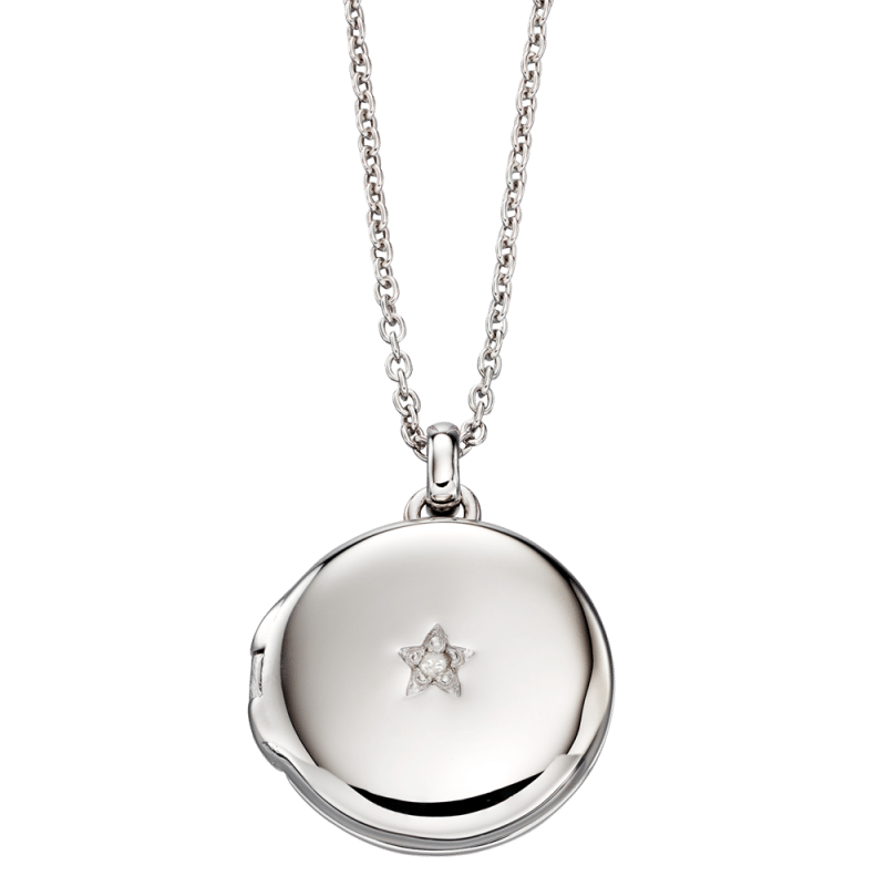 Little Star Adriana Sterling Silver Diamond Locket LSN0014