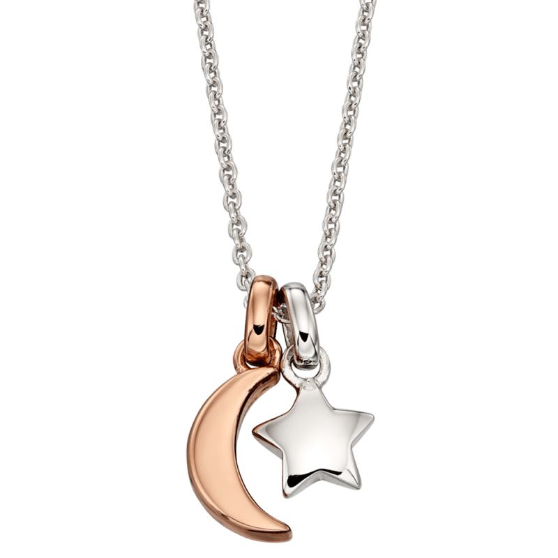 Little Star Collette Sterling Silver Star & Moon Necklace LSN0123