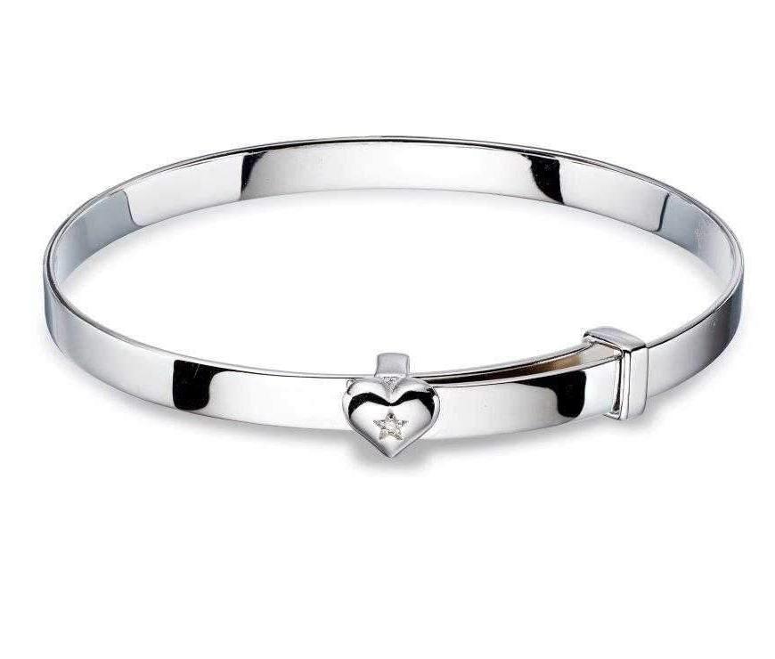 Little Star Gisele Sterling Silver Diamond Baby Bangle LSB0007
