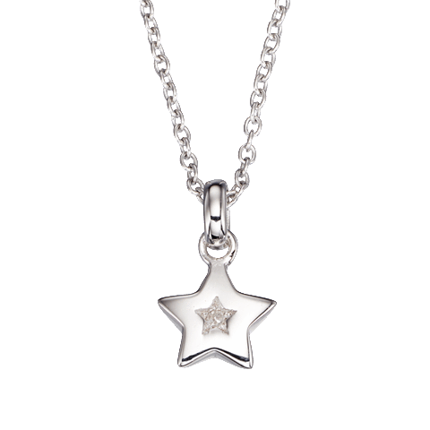 Little Star Kirsty Sterling Silver Diamond Star Necklace LSN0009