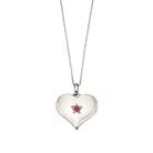 Little Star Sterling Silver and Pink Topaz Heart Necklace LSN0064