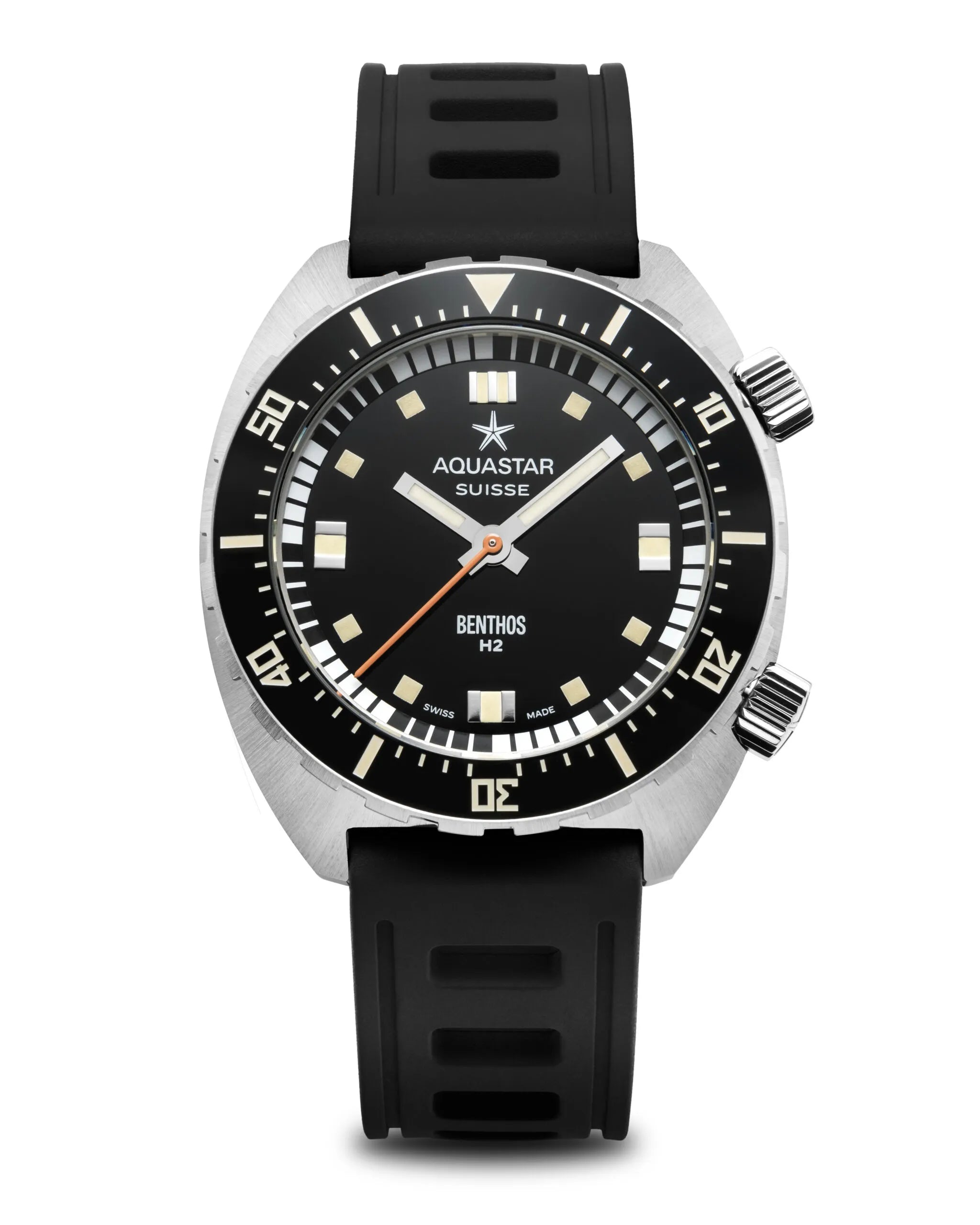Aquastar Benthos Heritage II Watch Rubber BENTHOS-H2-BLACK Image 1