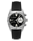 Aquastar Deepstar 39mm Chronograph Vintage Black Watch Rubber DS39-TRO VB Image 1