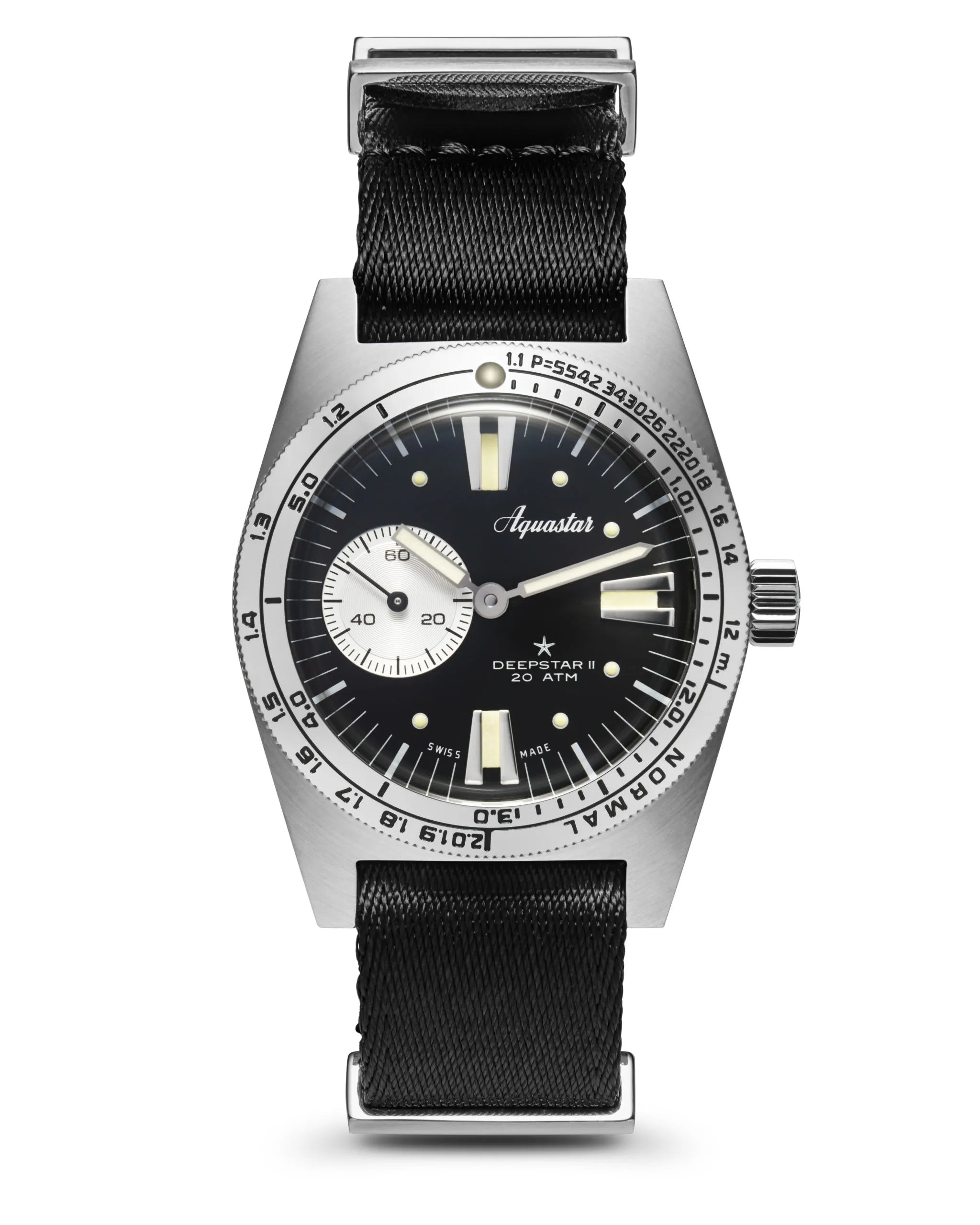 Aquastar Deepstar II Vintage Black Watch DS2-NATO VB Image 1